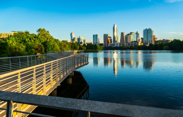 istock Austin Texas modern pedestrian bridge morning reflections 1201329919