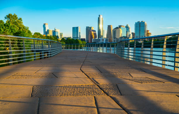 istock Austin Texas modern pedestrian bridge sunrise shadows 1201329936