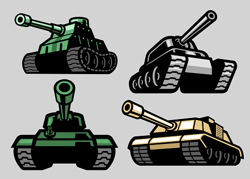 vector of set bundle of military tank