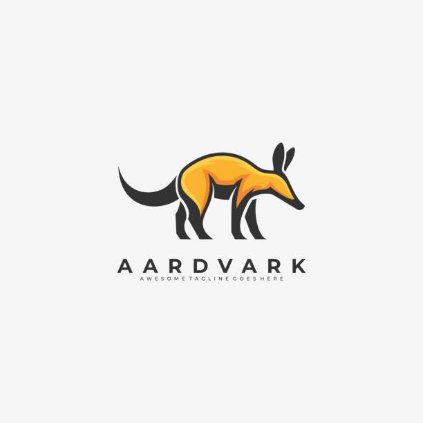 illustrazioni stock, clip art, cartoni animati e icone di tendenza di illustrazione vettoriale aardvark walking mascot cartoon. - oritteropo