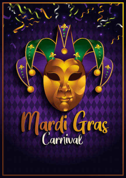 mardi gras 13 - venice italy stock illustrations