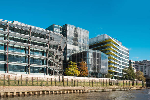 istock Modern Buildings in London Along Thames River 1201336490