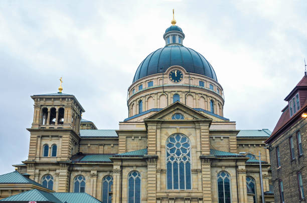 dome bell tower and facade of landmark basilica in lincoln village of milwaukee wisconsin