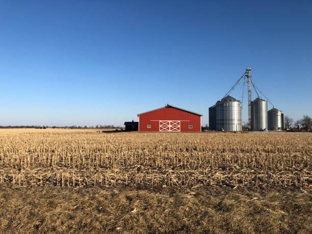 istock Mid America Farmland Red Barn 1201344775