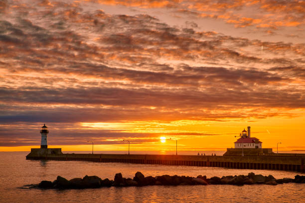 istock Fantastic sunrise over Lake Superior 1201349092