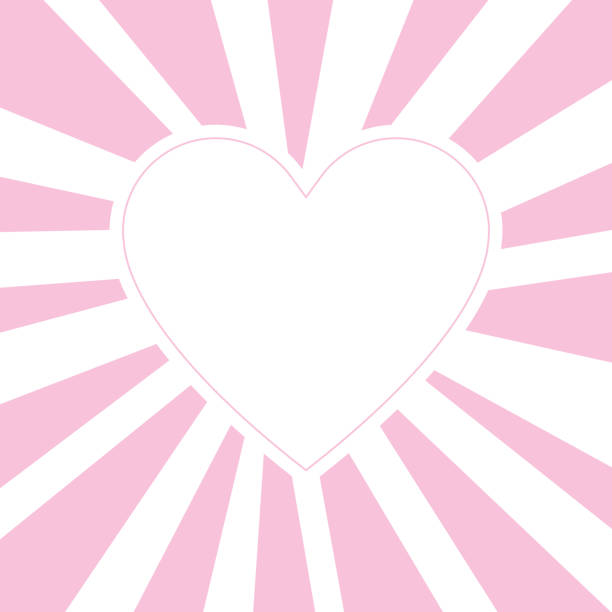 illustrazioni stock, clip art, cartoni animati e icone di tendenza di sfondo sole rosa, modello di sunburst astratto con cuore al centro, per design, carta da parati, banner, sfondo colorato, spazio di copia - heart shape exploding pink love