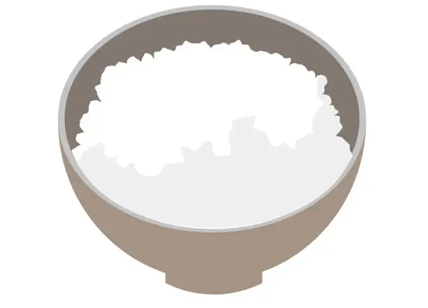 Vector illustration of White rice