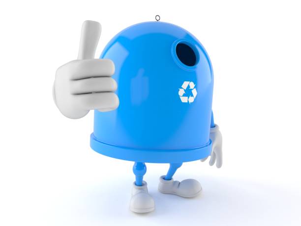 istock Recycling bin character with thumbs up gesture 1201353326