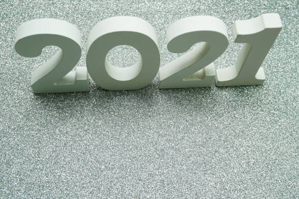 istock 2021 Happy New Year with space copy on silver glitter background 1201353351