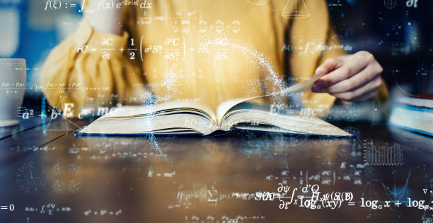 koncepcja edukacji. technologia naukowa. czytanie książek. - education classroom advice mathematics zdjęcia i obrazy z banku zdjęć