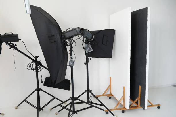 istock Main photography tools. Professional photography equipment rests inside workroom waiting to be used. 1201361820