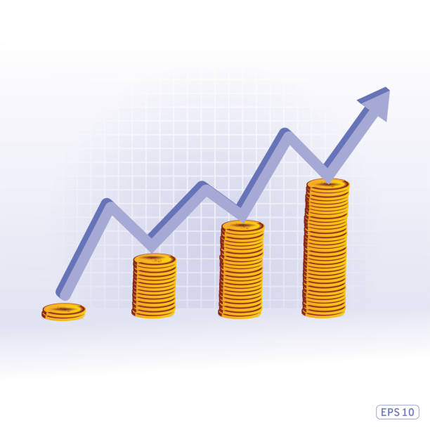 Up Graph With Gold Coin Stock Illustration - Download Image Now - Indian  Currency, Budget, Chart - iStock