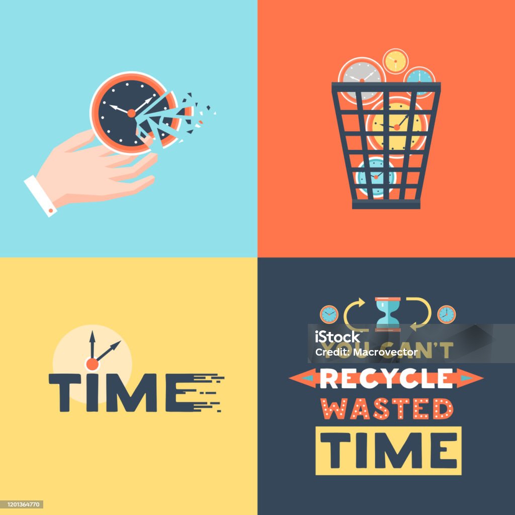 Timer Waster Wasting Time Concept Stock Illustration - Download Image Now - Time ...