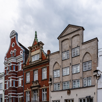 Colorful old gable houses in historic centre of Lubeck, Germany.
