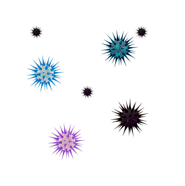 Variety of virus illustration isolated on white.
