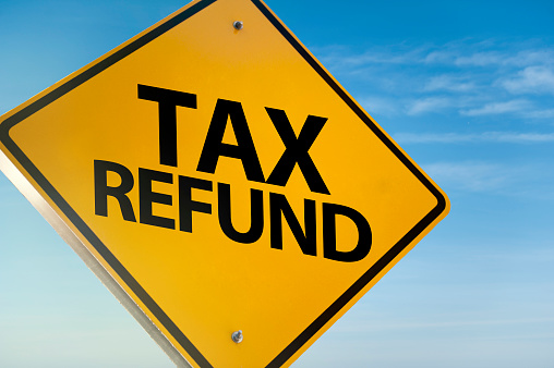 TAX REFUND / Warning sign concept (Click for more)
