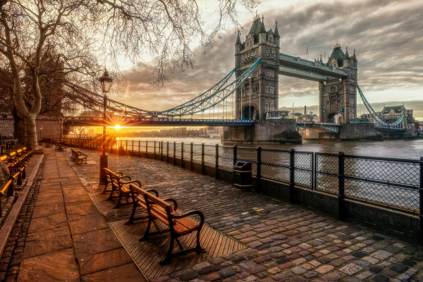 istock Boulevard next to the river Thames at London Tower Bridge during sunset 1201371477