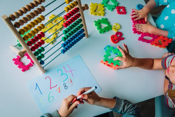 kids- boy and girls- learning numbers, abacus calculation
