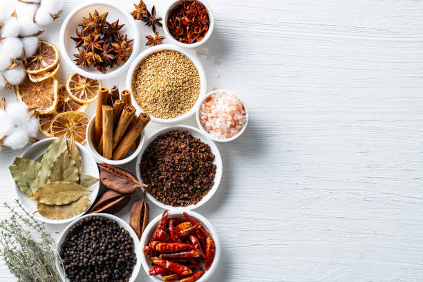 istock Set of spices on white background 1201393267