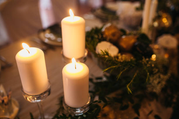 istock Candle light decoration at the wedding 1201395320