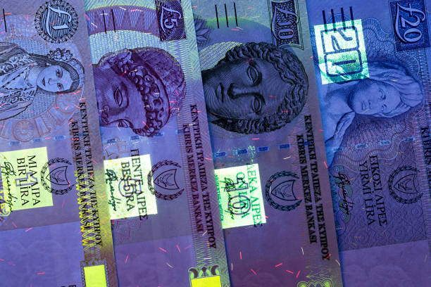 istock Money from Cyprus in UV rays 1201395389