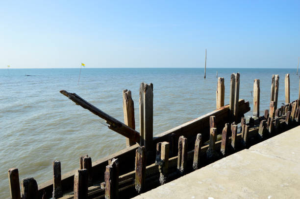 istock Seawall at the Coastal Erosion Problem Area 1201396902