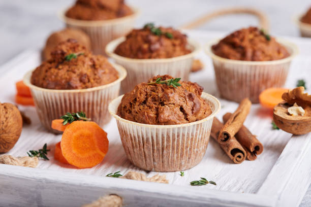 istock Muffins with carrot, walnuts and cinnamon 1201403823