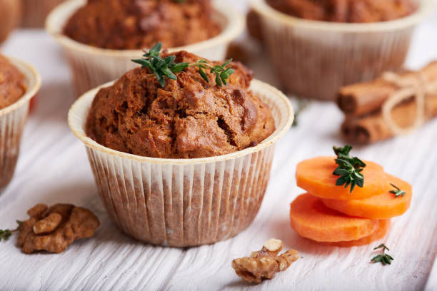istock Muffins with carrot, walnuts and cinnamon 1201403831