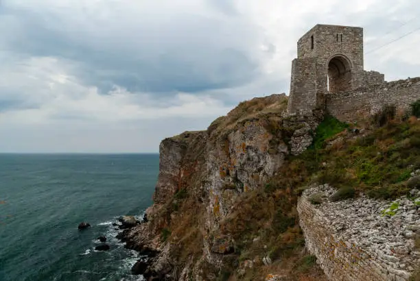 Historic vestiges stronghold on the coast of the Black Sea in Bulgaria at Kaliakra Cape.