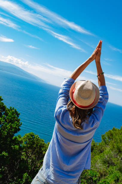 istock Woman enjoying nice tropical summertime days. 1201405154