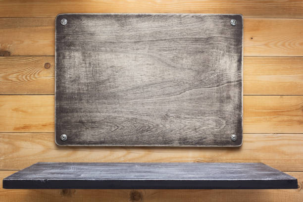 istock nameplate at wooden background texture at plank board wall 1201405201