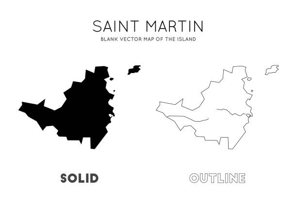ilustrações de stock, clip art, desenhos animados e ícones de saint martin map. - sao martinho