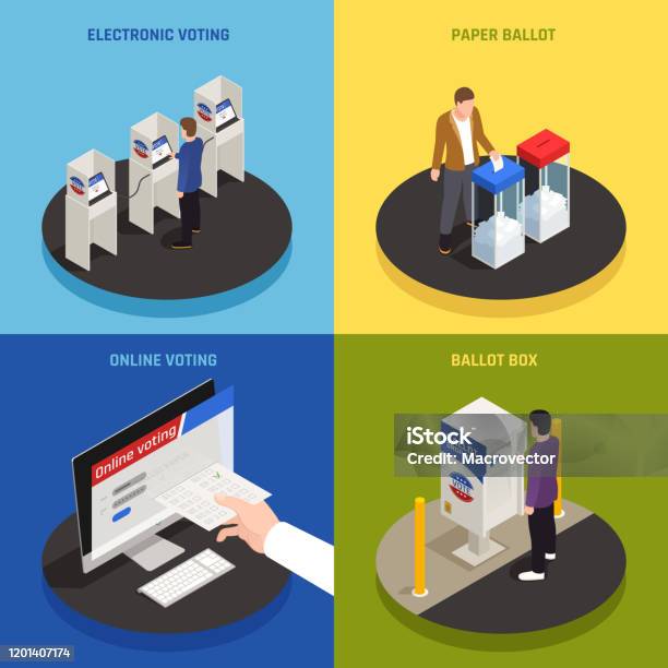 Traditional Voting Graphics Elections Voting Isometric 2x2 Stock Illustration - Download Image Now ...