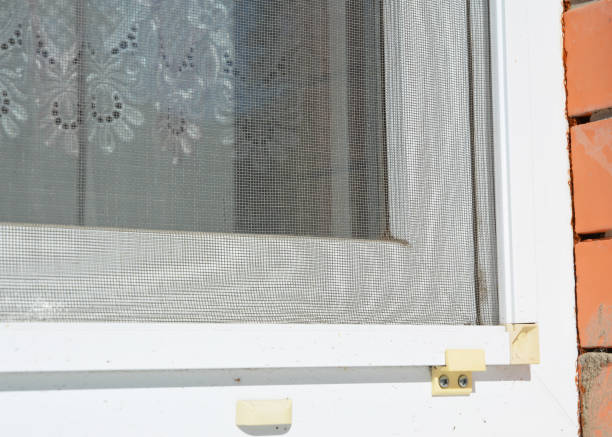 istock Close up on house window mosquito net protection 1201407526