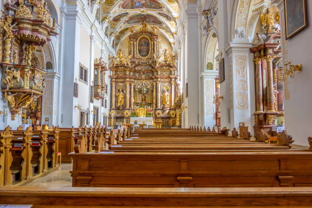 impression in the Basilica church with the Franciscan monastery in Frauenkirchen, a town in Austria
