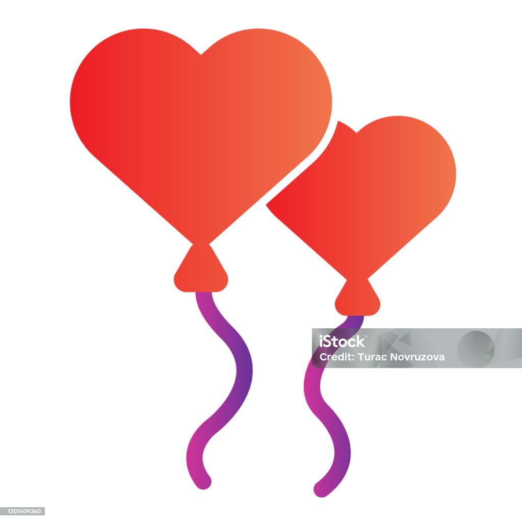 Bóng Bay Hình Trái Tim Fliat Icon Bóng Bay Trong Hình Dạng Của ...