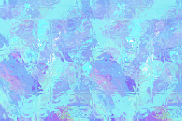 blue hologram transparent glass background