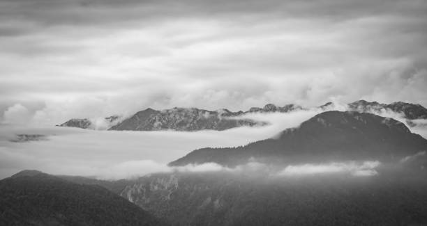 istock Misty black & white landscape over the Carpathians 1201415417
