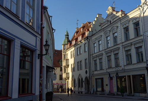 April 19, 2018, Tallinn, Estonia. Street of the old town in Tallinn.