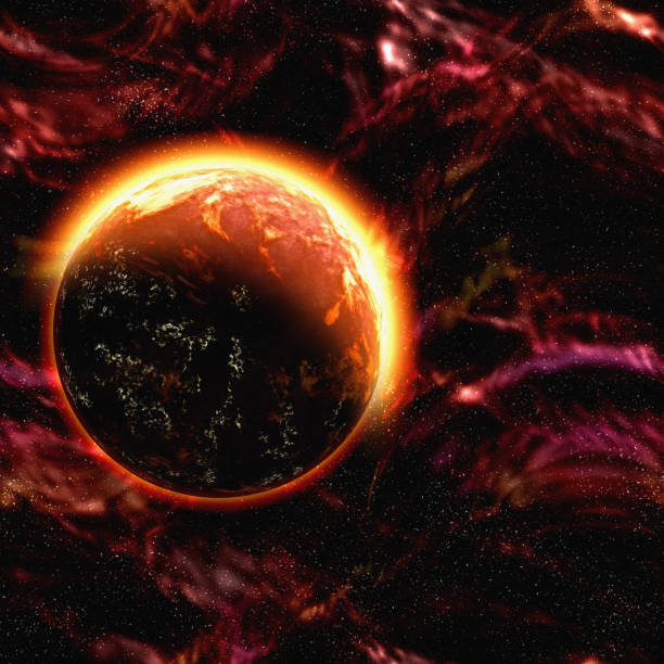 istock Artistic background with planet and nebula design 1201419197