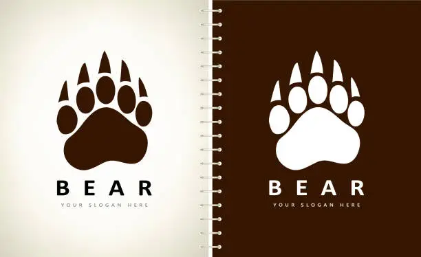 Vector illustration of Bear paw vector. Animal illustration.