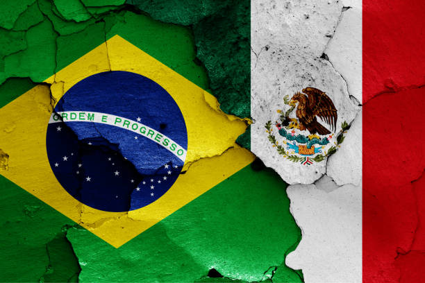 istock flags of Brazil and Mexico 1201421004