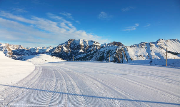 istock Empty ski slope in the Italian Alps 1201422309