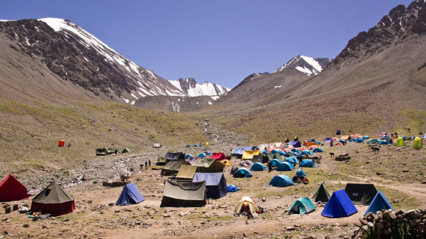 Stok Kangri base camp, Ladakh The base camp for climbing Stok Kangri mountain at 5000 m. stok kangri stock pictures, royalty-free photos & images