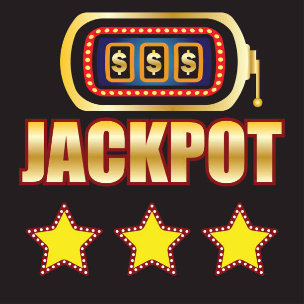 istock Lucky sevens jackpot in golden slot machine. vector illustration 1201427050