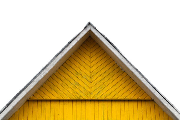 gât en bois jaune d'isolement sur le fond blanc - garble photos et images de collection