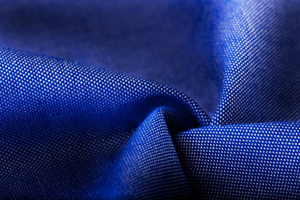 istock Texture, background, template. Silk other Cotton fabric white and blue 1201430083