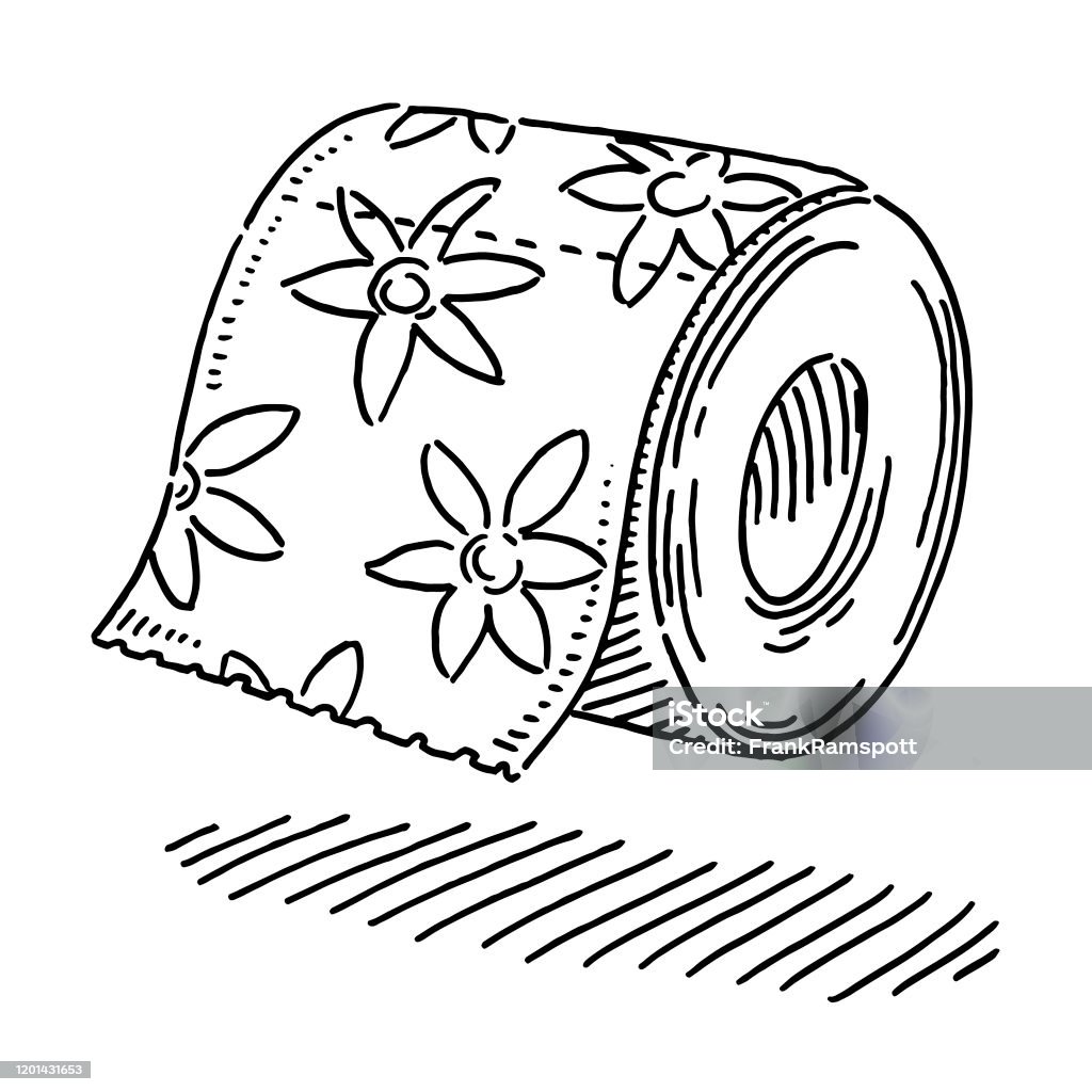 Disegno Rotolo Di Carta Igienica - Immagini vettoriali stock e altre  immagini di Carta igienica - Carta igienica, Fiore, Disegno - iStock