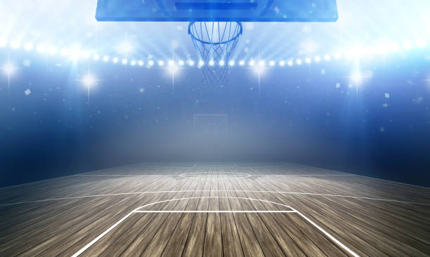 Basketball Arena The imaginary basketball arena's modelled and rendered. stadium photos stock pictures, royalty-free photos & images