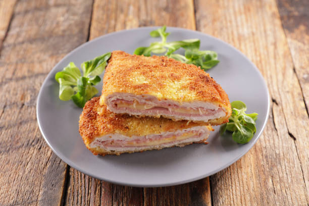 istock cordon bleu- chicken fillet with ham and cheese 1201443124